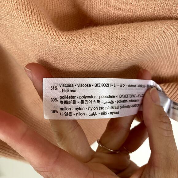 Zara Lightweight Knit Puff Sleeve Sweater Pink Large - Picture 7 of 8